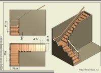 Г — образная лестница с промежуточной площадкой чертежи проектов