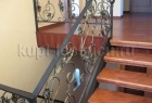 Кованное ограждение по металлической лестнице Виноград